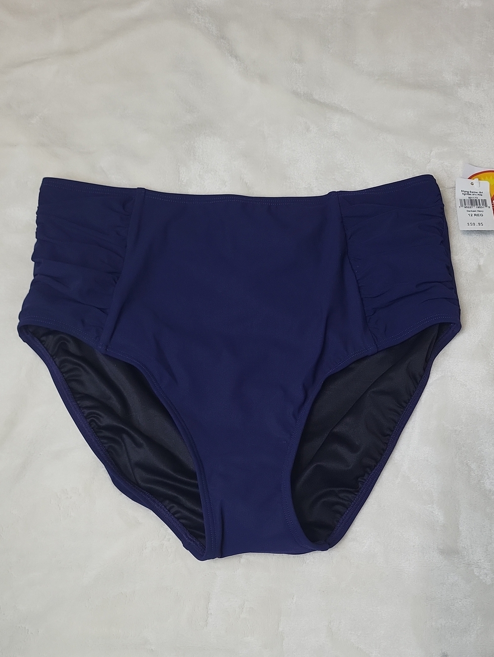 L.L Bean Shaping Swimwear Bottoms. High-Waist Navy Swim Briefs - Women's Size 12